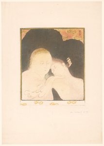 Femme câlinant un jeune homme - Maurice Denis