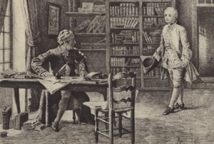 Illustration pour le Livre IX des Confessions de Jean-Jacques Rousseau - Maurice Leloir