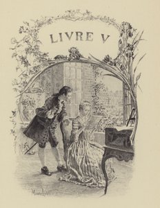 Illustration pour le Livre V des Confessions de Jean-Jacques Rousseau - Maurice Leloir