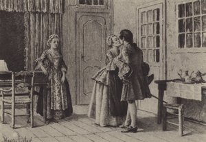 Illustration pour le Livre V des Confessions de Jean-Jacques Rousseau - Maurice Leloir