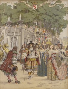 Nicolas Fouquet recevant Louis XIV à Vaux - Maurice Leloir