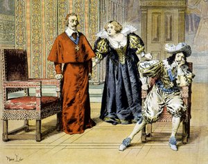 Le Jour des Dupes (11/11/1630) : Richelieu reste impassible sous les insultes de Marie de Médicis - dans "Richelieu" par Maurice Leloir - Maurice Leloir