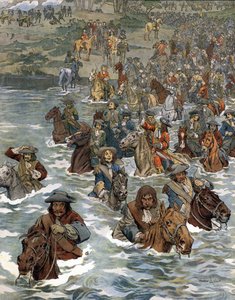 Le passage du Rhin (12 juin 1672) par les troupes de Louis XIV, dit le Roi Soleil