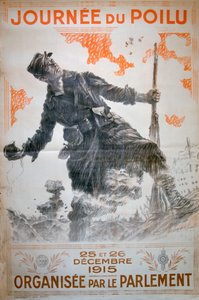 Journée du Poilu 25 et 26 Décembre 1915, affiche française de la Première Guerre mondiale