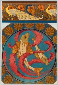 Designs for Peacock and Poppy Border, pub. 1897 - Maurice Pillard Verneuil