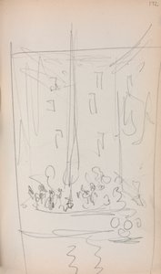 Carnet de croquis italien : Bateau avec figures (page 172) - Maurice Prendergast