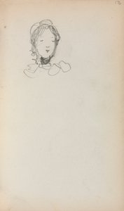 Carnet de croquis italien : Tête de jeune fille (page 176) - Maurice Prendergast