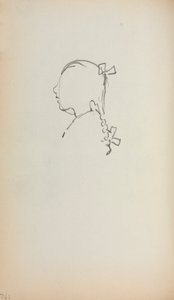 Carnet de croquis italien : Tête de fille de profil (page 152)