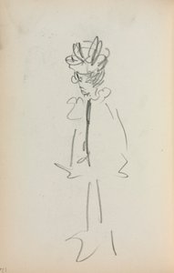 Carnet de croquis italien : Femme debout vue de 3/4 (page 126) - Maurice Prendergast