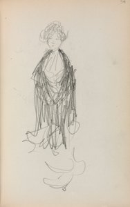 Carnet de croquis italien : Femme debout avec châle (page 54) - Maurice Prendergast