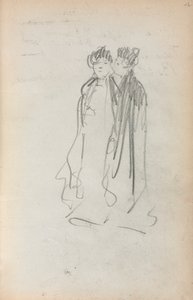 Carnet de croquis italien : Deux femmes debout (page 4) - Maurice Prendergast