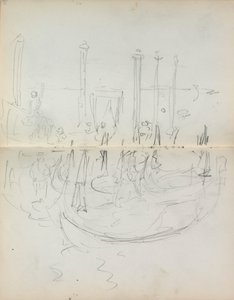Carnet de croquis italien : Vue du port vénitien (pages 37 et 38) - Maurice Prendergast