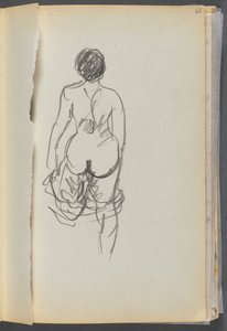 Sketchbook- The Granite Shore Hotel, Rockport, page 065 : Femme nue vue de dos - Maurice Prendergast