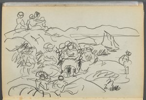 Sketchbook- The Granite Shore Hotel, Rockport, page 096 : Pique-niqueurs