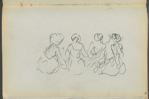 Sketchbook- The Granite Shore Hotel, Rockport, page 099 : Figures féminines assises - Maurice Prendergast