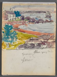 Sketchbook- The Granite Shore Hotel, Rockport, page 138  139 : "Evening Glow" (Lueur du soir)