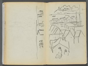 Sketchbook- The Granite Shore Hotel, Rockport, page 174  175 : Maisons - Maurice Prendergast