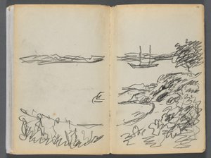 Sketchbook- The Granite Shore Hotel, Rockport, page 180  181 : Ligne de rivage - Maurice Prendergast