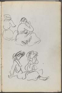 Sketchbook, The Dells, N° 127, page 093 : Figures assises - Maurice Prendergast
