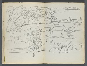 Sketchbook, The Dells, N° 127, page 108  109 : Paysage avec maisons