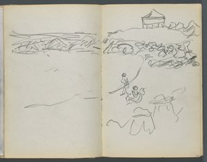 Sketchbook, The Dells, N° 127, page 130  131 : Vue de la côte - Maurice Prendergast