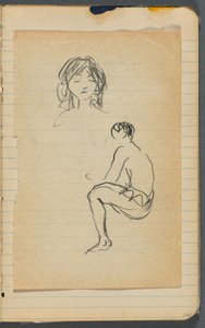 Carnet de croquis, feuille détachée entre les pgs. 144  145