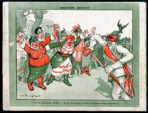 Illustration de Maurice Radiguet (1866-1941) dans Mode en Allemagne, vers 1915 - Dernier effort - Guerre de 14-18, Allemagne Prusse, Mode, Triplice - Guillaume II - Maurice Radiguet