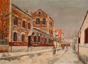Une école en banlieue (École en banlieue) - Maurice Utrillo