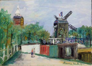 The Moulin de la Galette, Montmartre, c.1951 (oil on canvas) - Maurice Utrillo