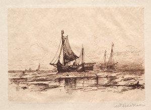 Bateaux de pêche sur la plage de Scheveningen