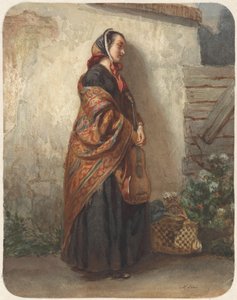 Femme debout avec guitare - Maurits Leon