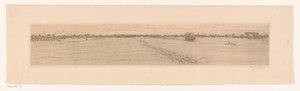 Paysage de prairie avec charrette de foin