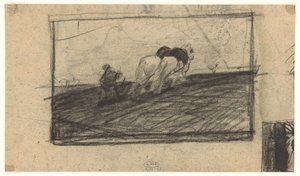 Esquisse de chevaux labourant - Maurits van der Valk