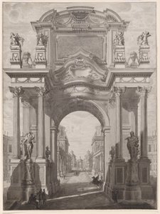 Un caprice architectural avec un arc de triomphe