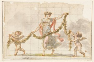 Dessin, peinture murale, vers 1820