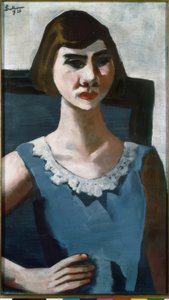 Portrait de Quappi en bleu - Max Beckmann