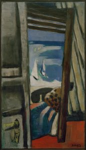 Vue sur la mer, rouge, gris, bleu - Max Beckmann