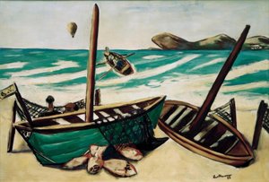 Paysage côtier avec ballon - Max Beckmann