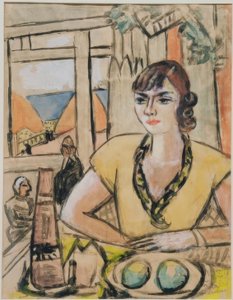 Portrait de Quappi au café de la plage - Max Beckmann
