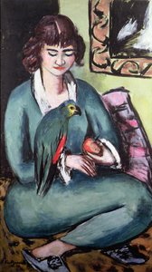 Quappie avec un perroquet - Max Beckmann