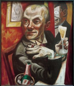 Autoportrait avec verre de champagne