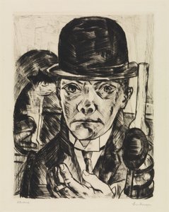 Autoportrait au chapeau rigide - Max Beckmann