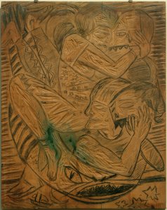Autoportrait avec Naïla en artistes de cirque - Max Beckmann