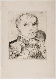 Autoportrait au stylet, planche 19 de « Visages » - Max Beckmann