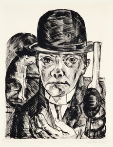 Autoportrait avec chapeau - Max Beckmann