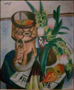 Nature morte avec sculpture africaine - Max Beckmann