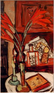 Nature morte avec bougie verte