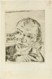 Le Bonimenteur (Autoportrait), planche une de Der Jahrmarkt - Max Beckmann