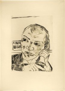 Le Bonimenteur (Autoportrait), planche une de Jahrmarkt - Max Beckmann