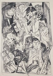 Les idéologues, par Max Beckmann, gravure. Allemagne, 20ème siècle.